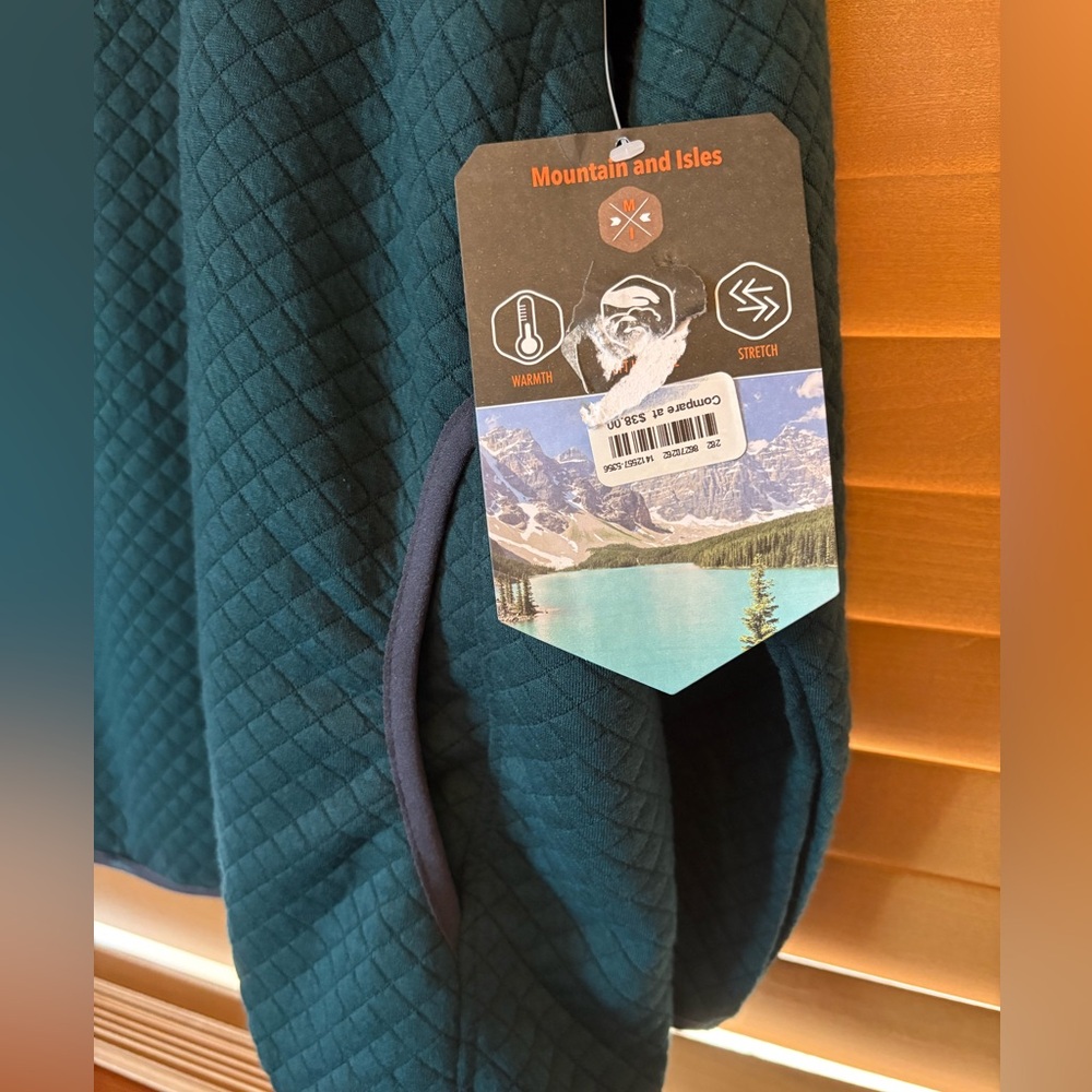 Mountain and Isles NWT Forest Green Quilted Pullover / 2 front pockets. Size 3X - Picture 4 of 7